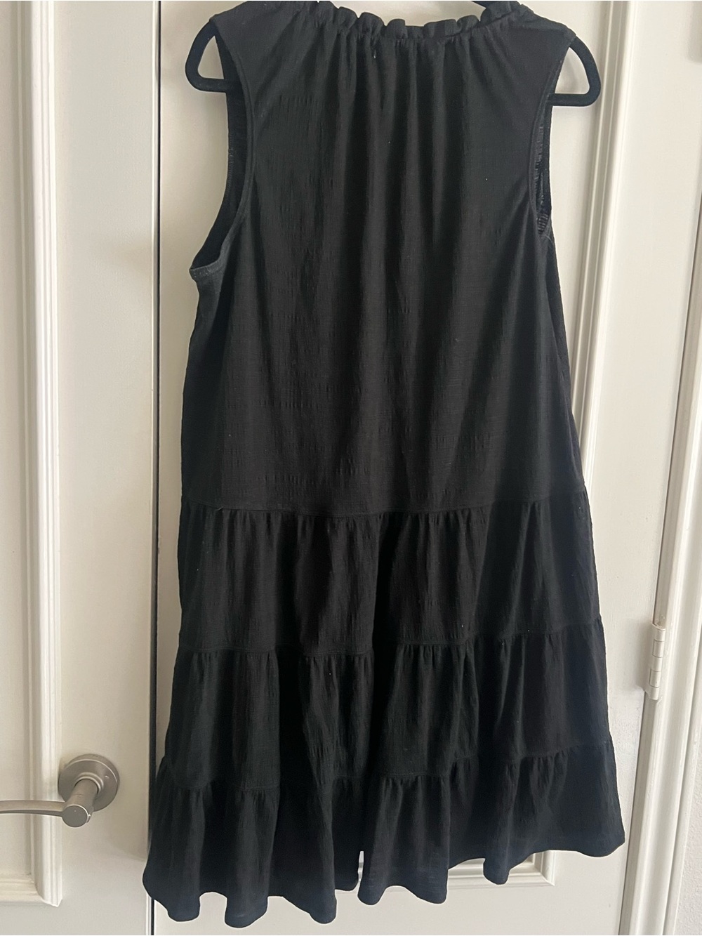 Max Studio Black Sleeveless Tiered Dress with Tie Detail - Picture 3 of 3